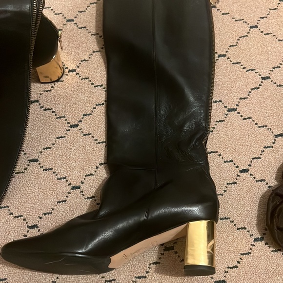 Kate spade black knee high booths with gold heels - Picture 6 of 10